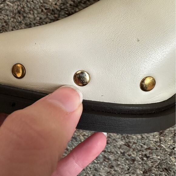 NEW ALOHAS Lorenzo Leather Cream Mules 37 6 - Picture 9 of 12